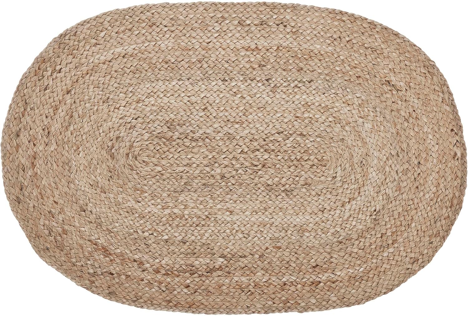 Oval 24x36 Braided Jute Rug with Pad