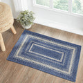 Great Falls Blue Braided Jute Door Mat 24x36 with Non-Skid Pad