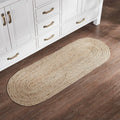 17x48 Oval Braided Jute Rug with Pad