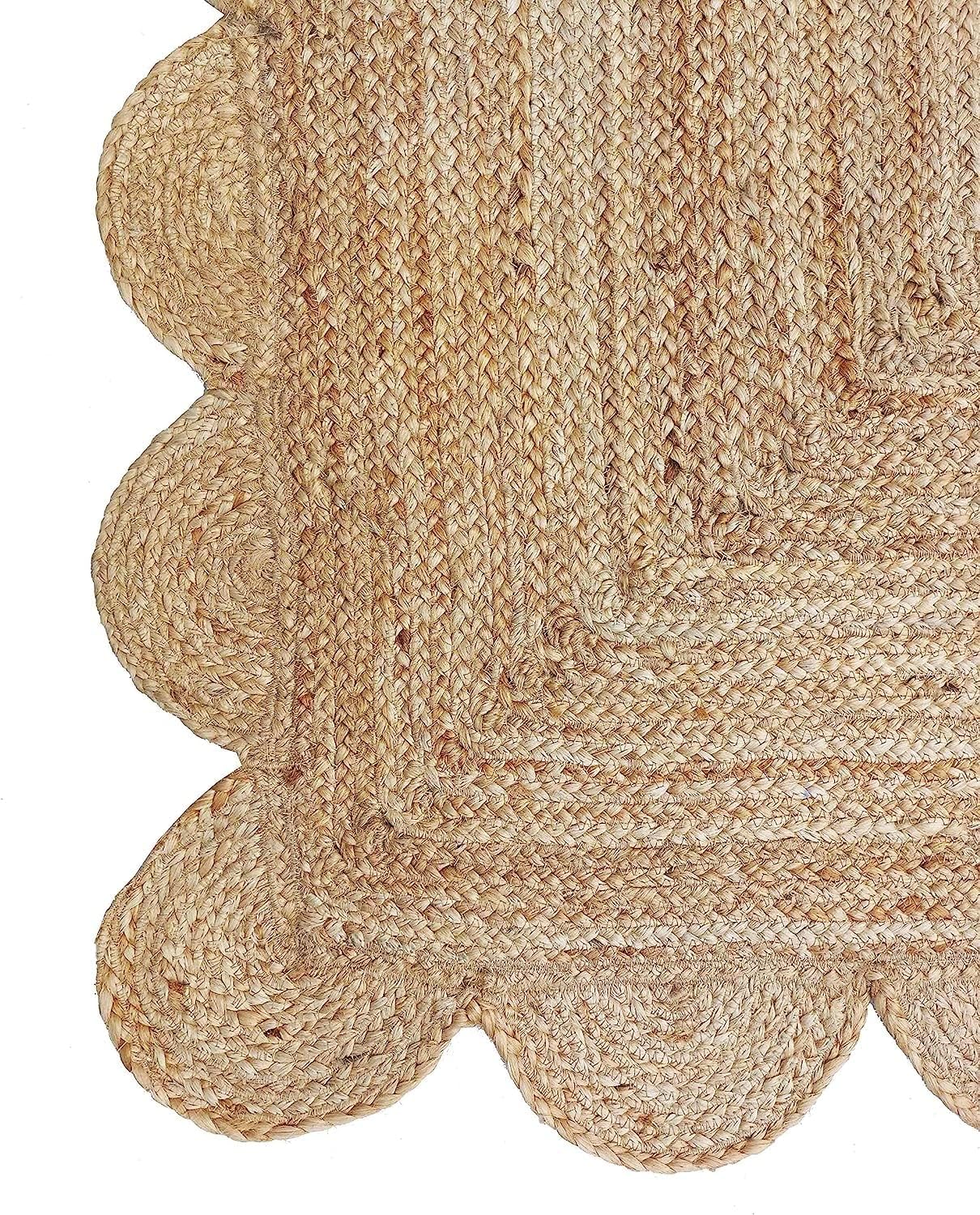 2x3 Scalloped Handwoven Jute Rug