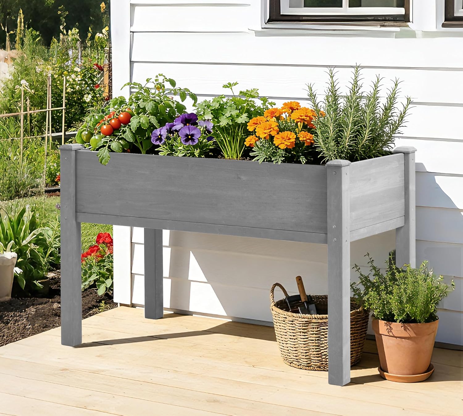 Grey Cedar Elevated Garden Bed