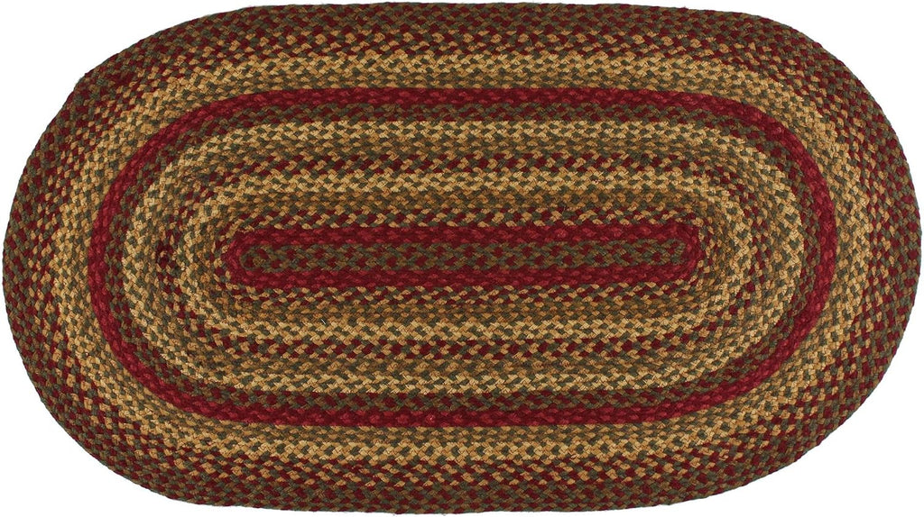 Oval Farmhouse Braided Jute Rug 27x48in