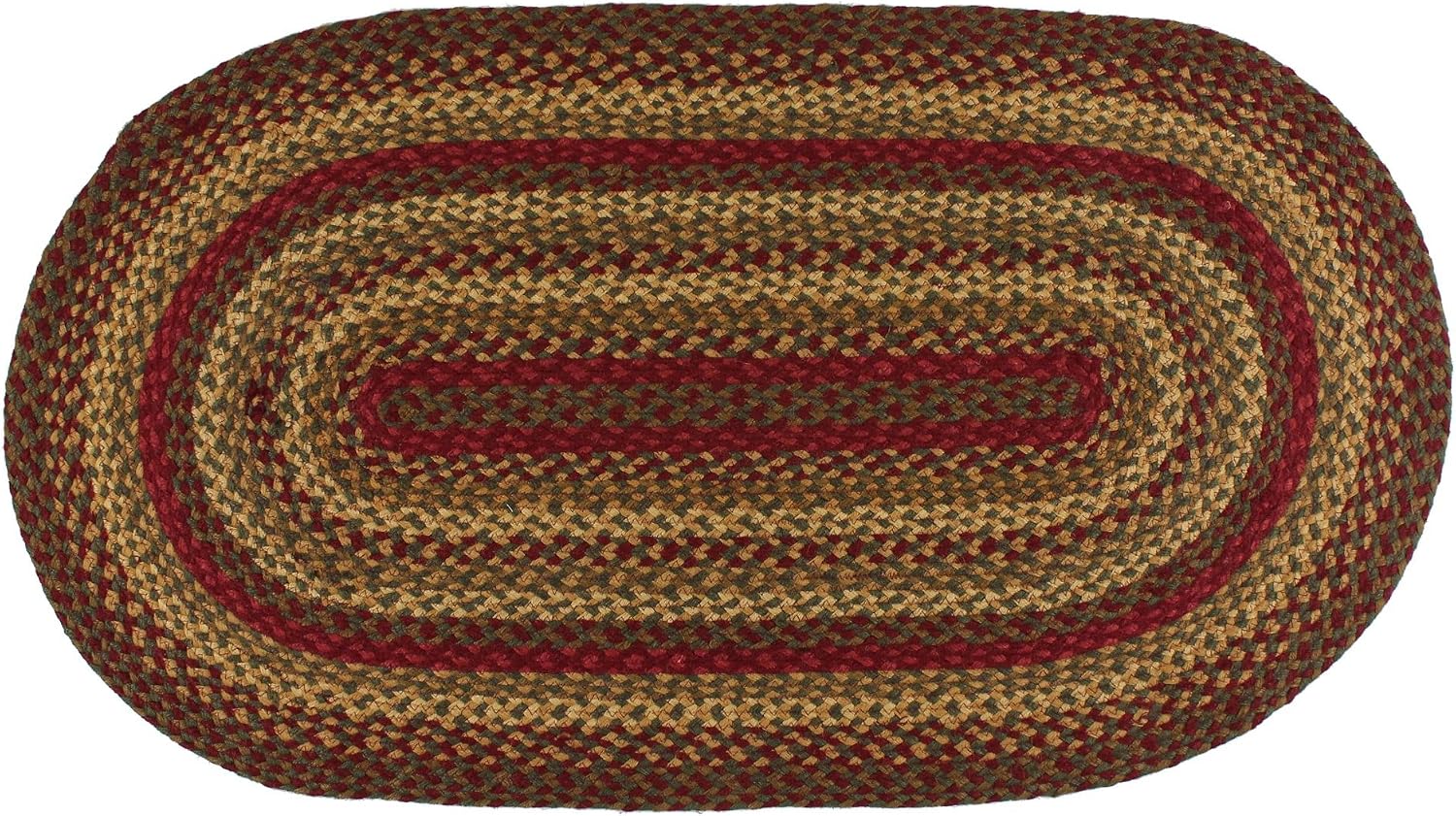 Oval Farmhouse Braided Jute Rug 27x48in