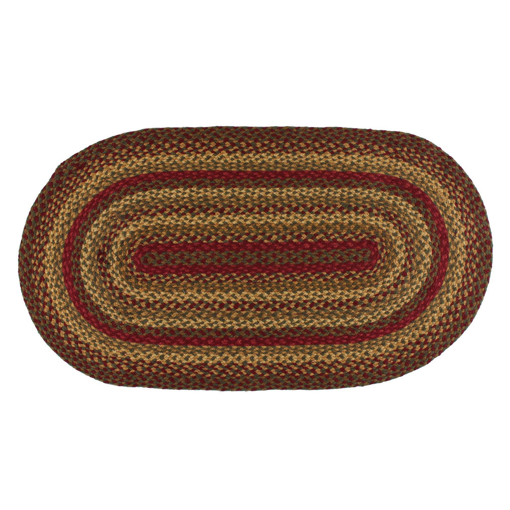 Oval Farmhouse Braided Jute Rug 27x48in