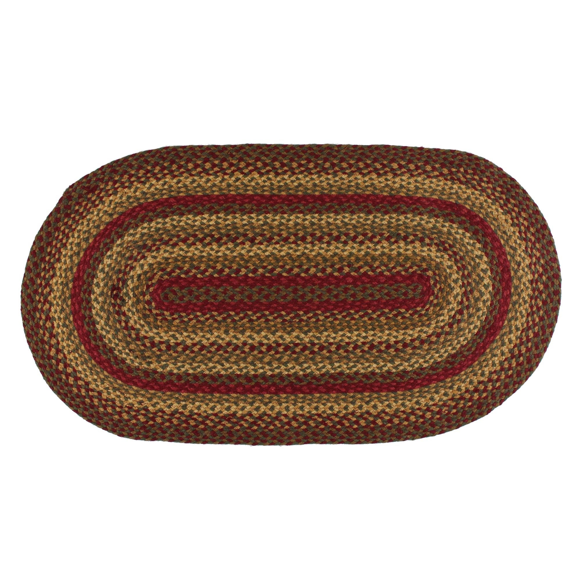 Oval Farmhouse Braided Jute Rug 27x48in