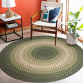 Green Oval Braided Area Rug Made in USA