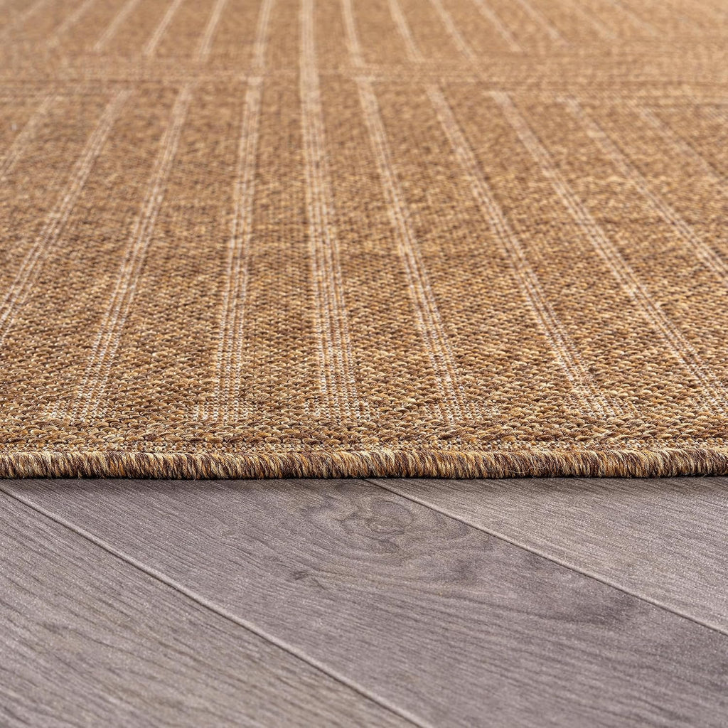 Sand Geometric Flat Woven Indoor Outdoor Rug 2'x3'