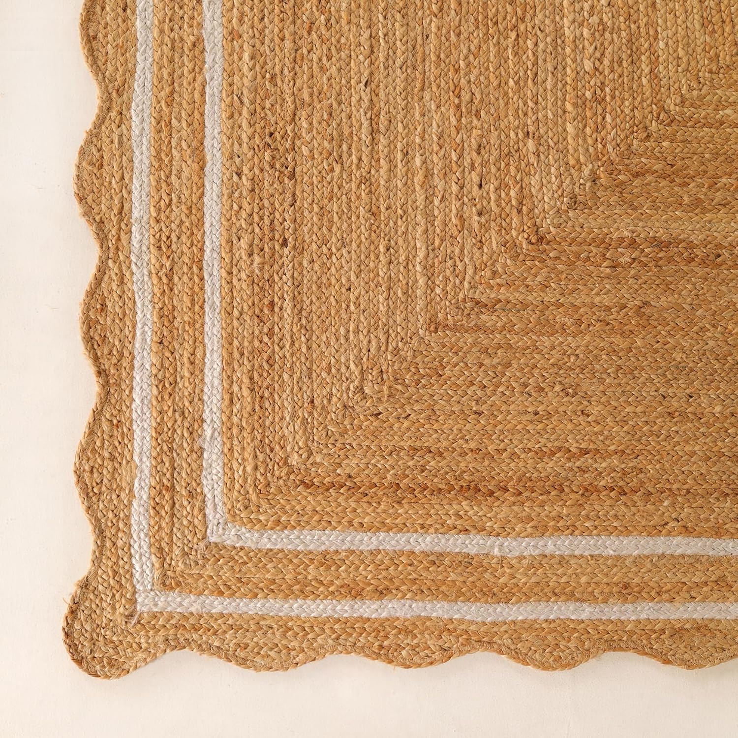 Natural Wave Handwoven Braided Jute Entry Rug 2x3 Feet