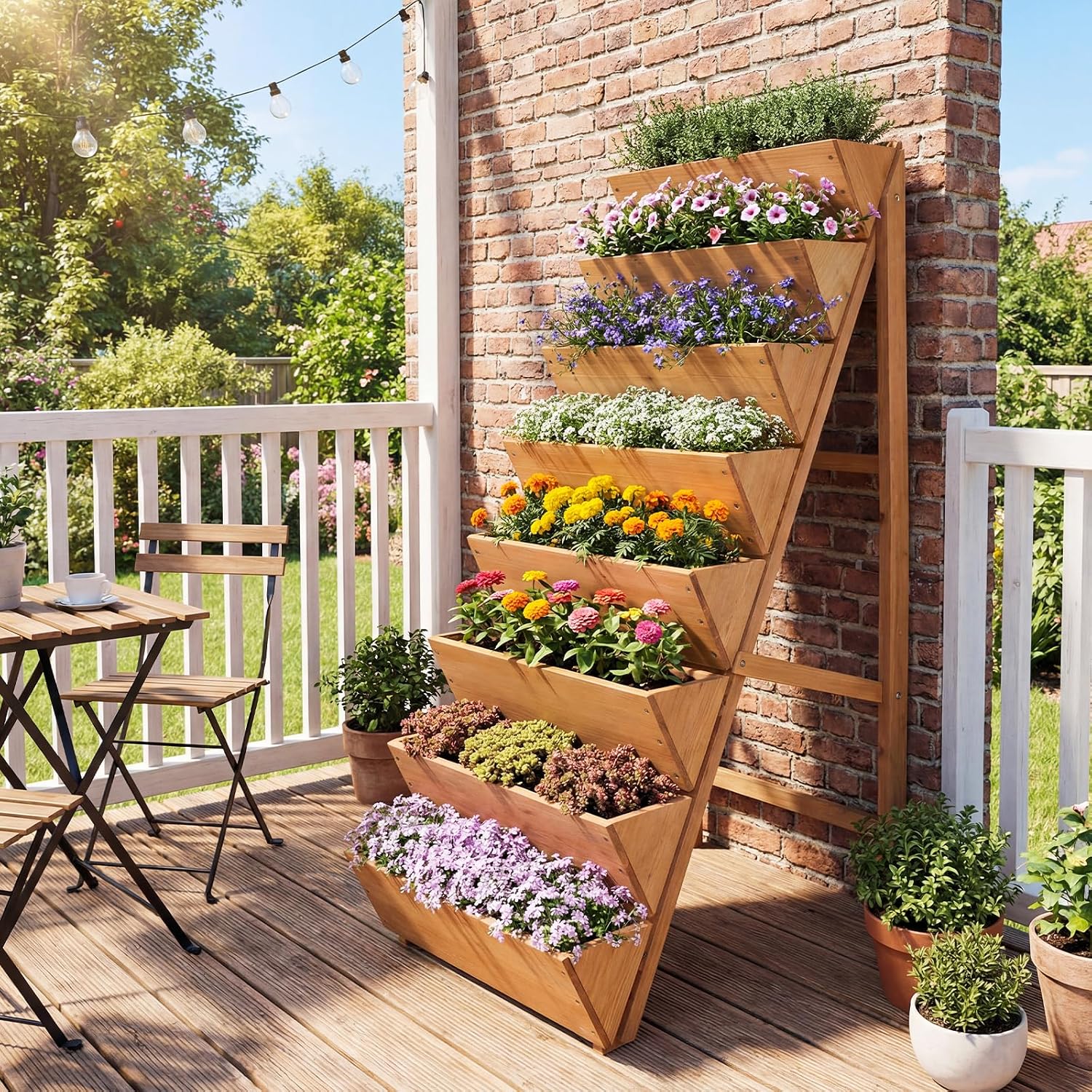 8-Tier Vertical Wood Raised Garden Bed