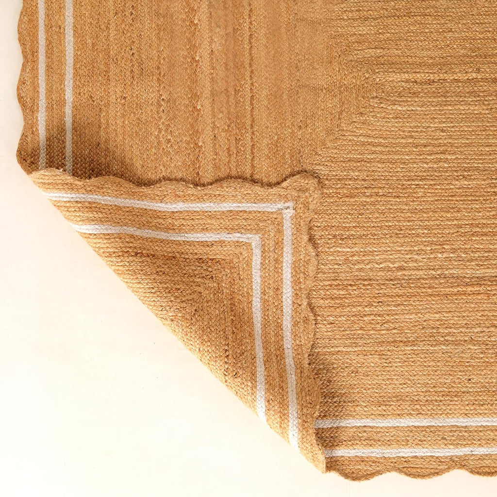 Natural Wave Handwoven Braided Jute Entry Rug 2x3 Feet