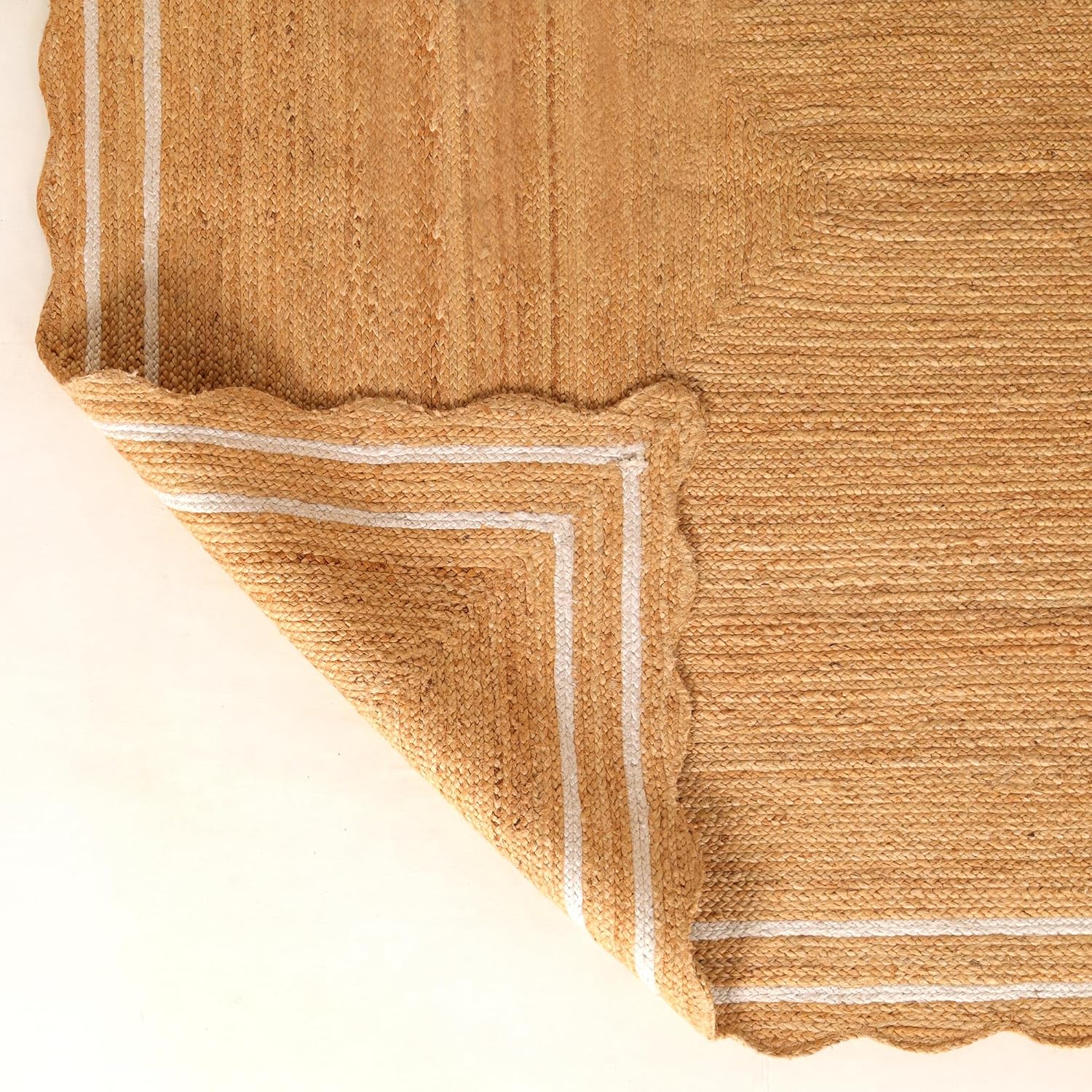 Natural Wave Handwoven Braided Jute Entry Rug 2x3 Feet