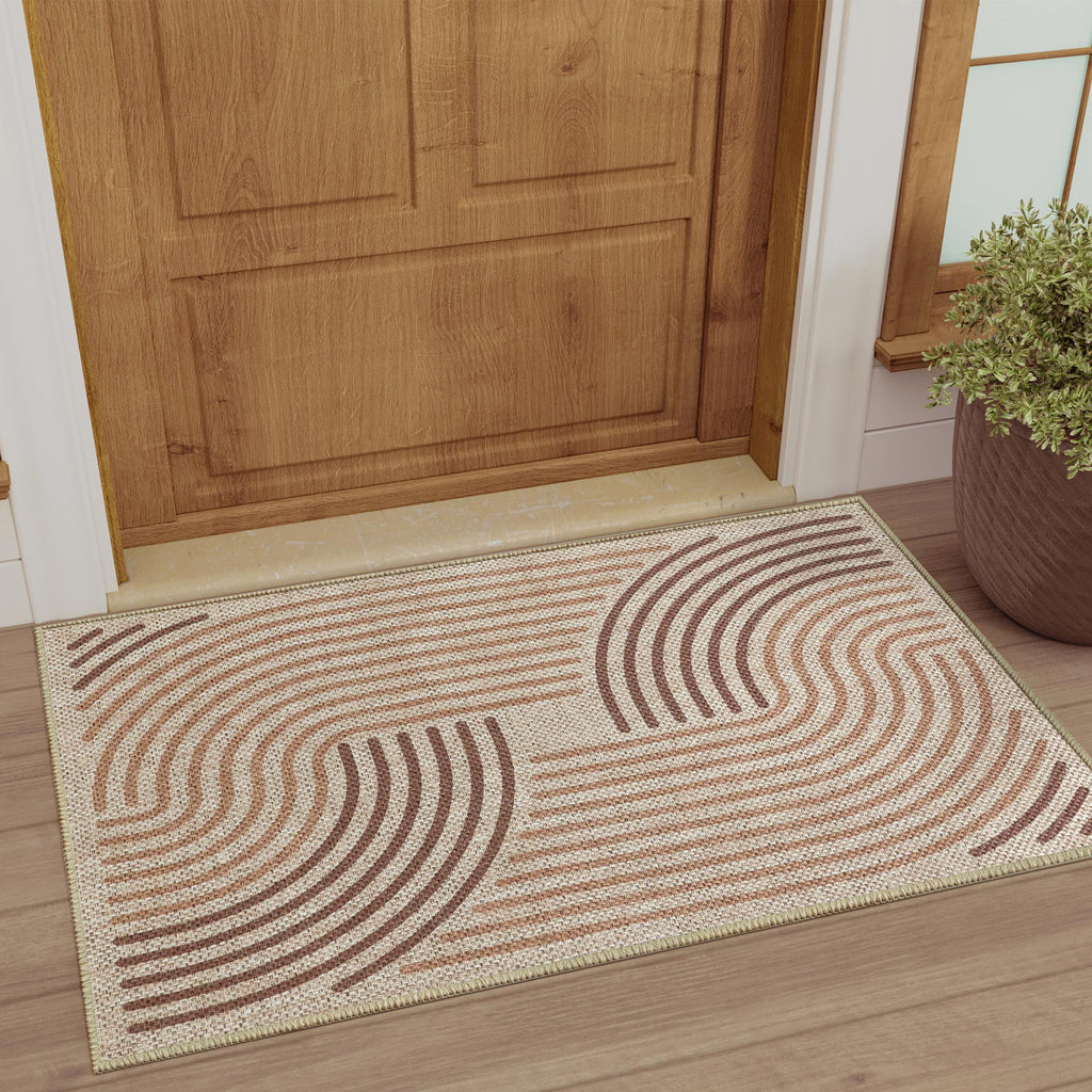 3x5 Brown Washable Jute Entry Rug