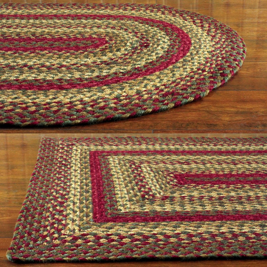 Oval Farmhouse Braided Jute Rug 27x48in