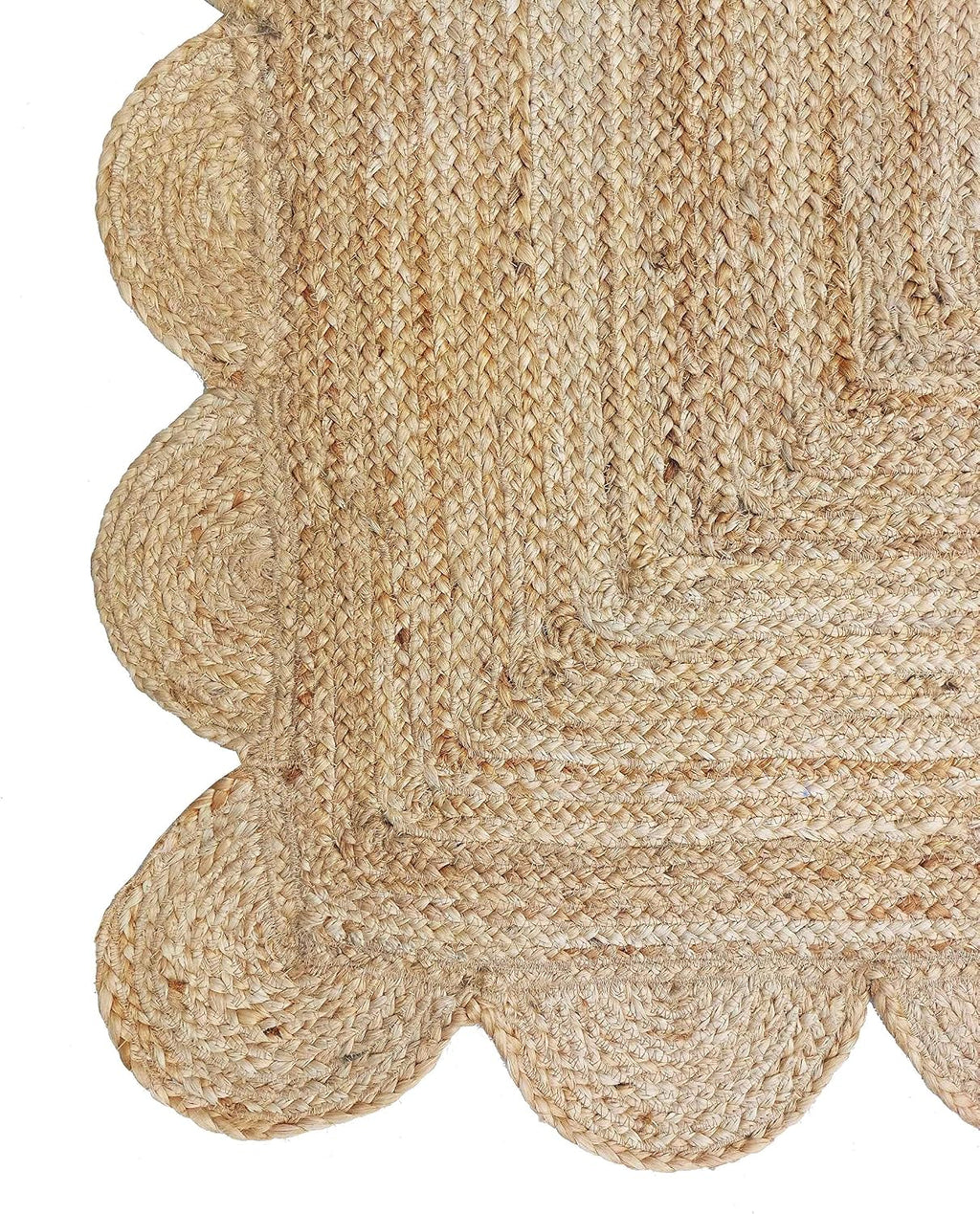 Scalloped 2'x3' Natural Jute Rug