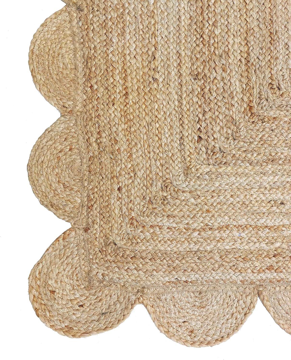 Scalloped 2'x3' Natural Jute Rug