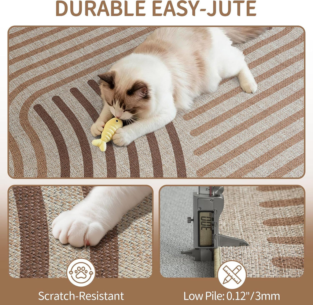 3x5 Brown Washable Jute Entry Rug