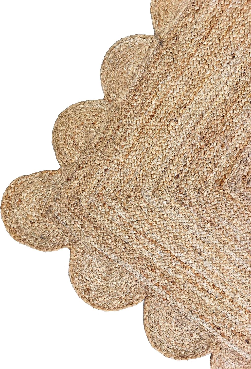 Scalloped 2'x3' Natural Jute Rug