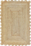 Scalloped 2'x3' Natural Jute Rug
