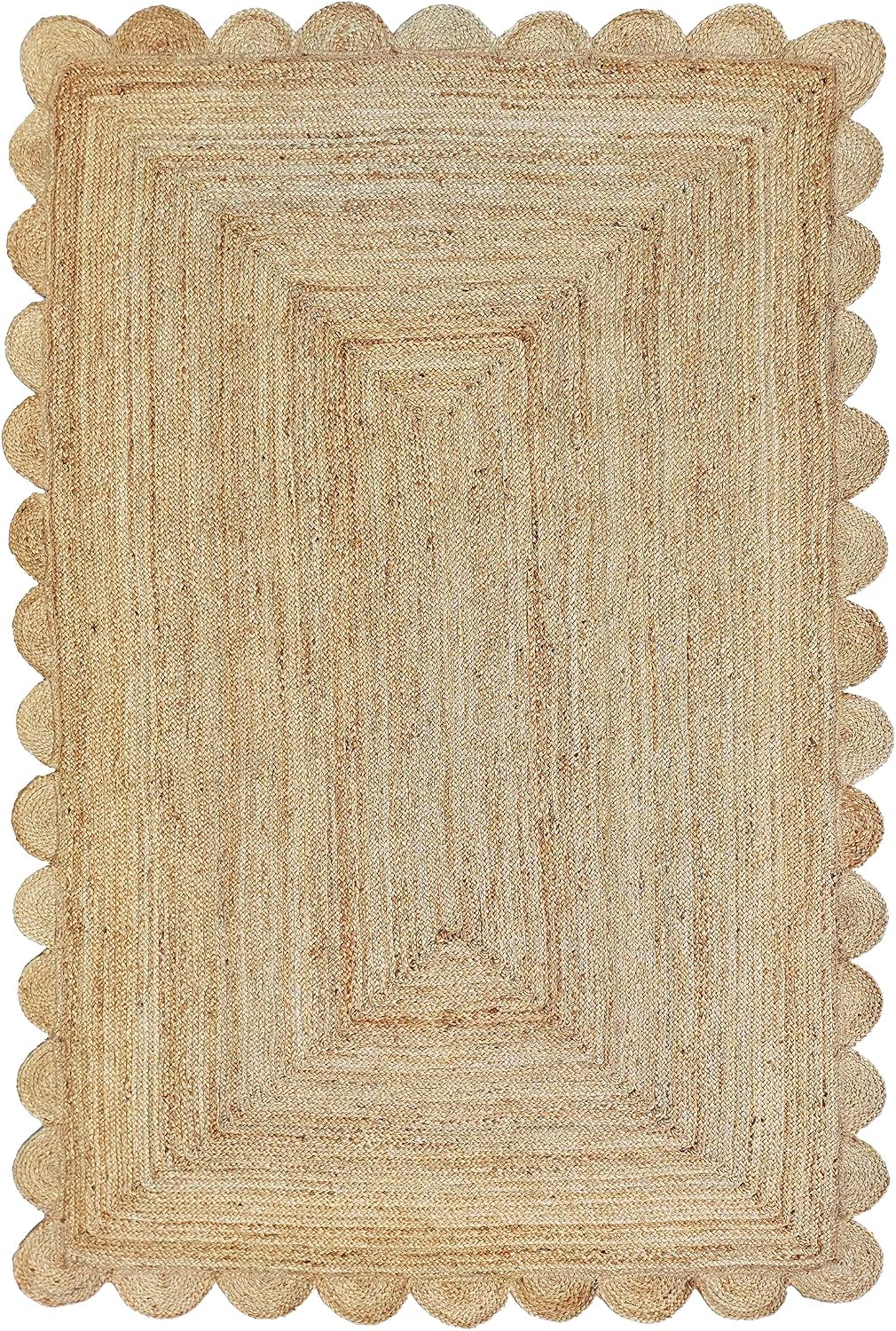 Scalloped 2'x3' Natural Jute Rug